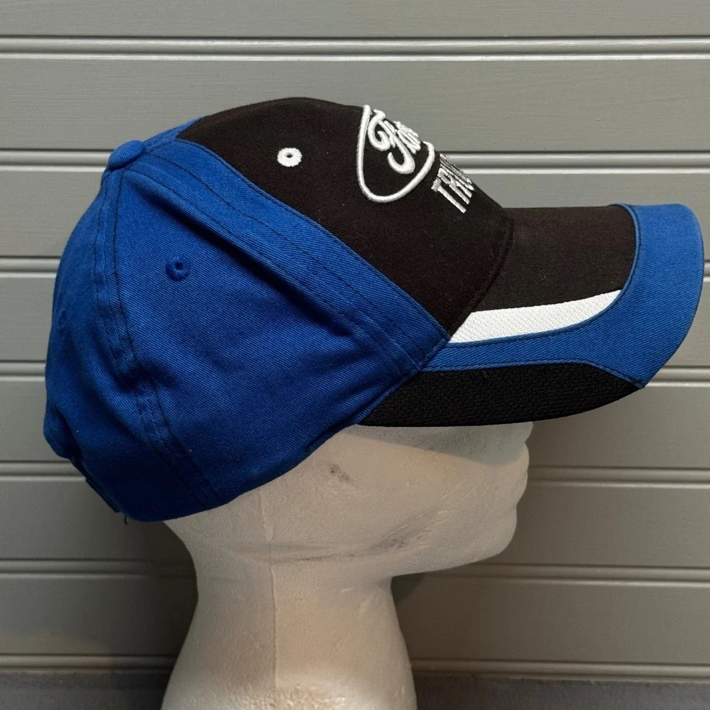 Ford Trucks Checkered Flag Sports Hat Embroidered Logo OSFM Blue Black Racing